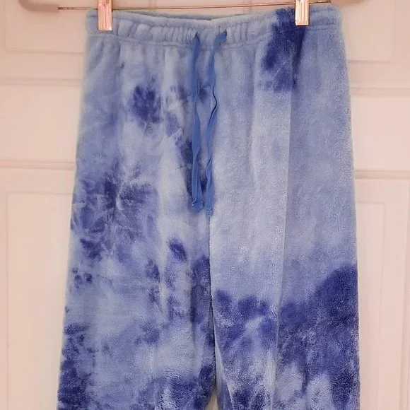Blue fleece tye dye lounge pants - Picture 1 of 5